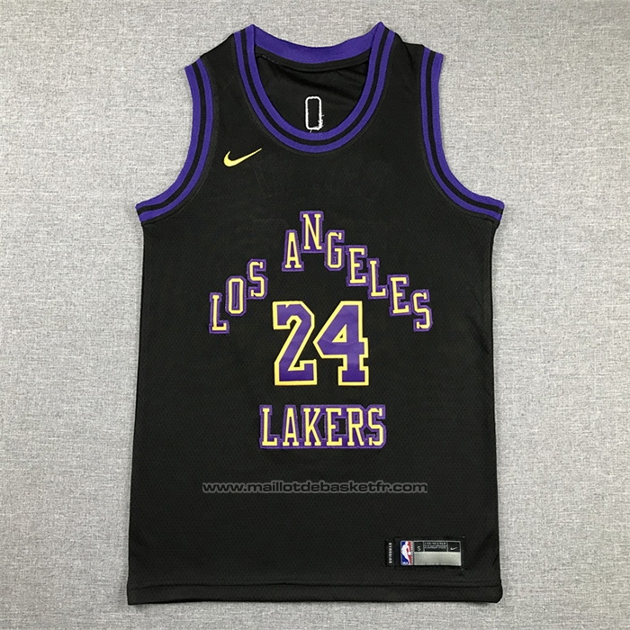 Maillot Enfant Los Angeles Lakers Kobe Bryant #24 Ville 2023-24 Noir
